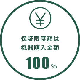 保証限度額は機器購入金額100%